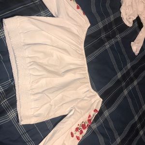 White hollister top size Large.